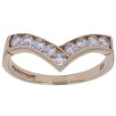9ct Yellow Gold Cubic Zirconia Wishbone Ring