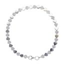 14ct White Gold Cubic Zirconia Heart Bracelet 7"