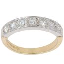 18ct Yellow And White Gold 0.90ct Brilliant Cut Diamond Half Eternity Ring