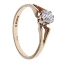 9ct Yellow Gold Cubic Zirconia Solitaire Ring