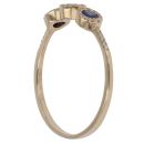 18ct Yellow Gold 0.20ct Diamond and Sapphire Cluster Ring