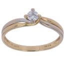 18ct Yellow and White Gold Brilliant Cut Diamond Twist Solitaire Ring