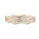 9ct Yellow White and Rose Gold Fancy Bangle