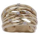 9ct Yellow Gold 0.10ct Brilliant Cut Diamond Fancy Crossover Ring
