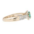 9ct Yellow Gold 0.31cts Diamond And Emerald Ring