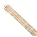 9ct Yellow White and Rose Gold Watch Strap Bracelet 7.5"