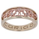 9ct Yellow Gold 0.05ct Diamond Cariad Hearts Ring