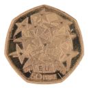 1998 Elizabeth II 50p 25 Years UK European Union Coin