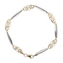 9ct Yellow and White Gold Celtic Fancy Bracelet 7"
