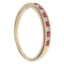 14ct Yellow Gold 0.15ct Diamond and Ruby Half Eternity Ring