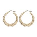 9ct Yellow Gold Bamboo Hoop Earrings