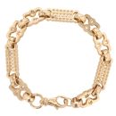 9ct Yellow Gold Stars and Bars Bracelet 7.5"