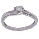 9ct White Gold 0.17ct Brilliant Cut Diamond Solitaire Ring