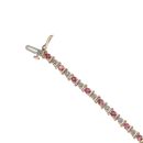 9ct Yellow Gold 0.10ct Brilliant Cut Diamond And Ruby Bracelet 7"