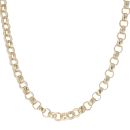 9ct Yellow Gold Patterned and Plain Belcher Chain 24"