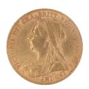 1899 Victoria Old Head UK Full Sovereign Coin