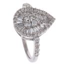 18ct White Gold 1.00ct Brilliant and Baguette Cut Cluster Ring
