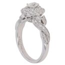 14ct White Gold 0.87ct Oval, Marquise And Brilliant Cut Diamond Cluster Ring