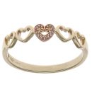 9ct Yellow and Rose Gold Clogau 0.05ct Diamond Heart Ring