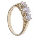9ct Yellow Gold Cubic Zirconia Three Stone Ring