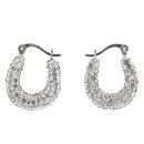 Silver Crystal Hoop Earrings