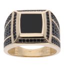 14ct Yellow Gold Black Gem Signet Ring