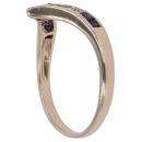 9ct Yellow Gold 0.03ct Diamond and Sapphire Wishbone Ring