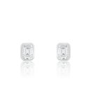 9ct Yellow Gold Emerald Cut Lab Grown Diamond Earrings G VS