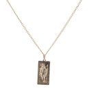 9ct Yellow Gold St George Frame Pendant and Chain 24"