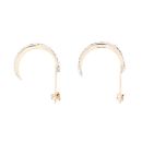 9ct Yellow Gold Crystal Half Hoop Earrings