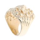 9ct Yellow Gold Five Row And Horse Keeper Ring