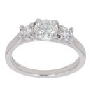 Platinum 1.00ct Brilliant Cut Diamond Trilogy Ring
