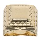 14ct Yellow Gold Patterned Signet Ring