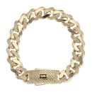 14ct Yellow Gold Monaco Classic Alternate Flex Lock Curb Bracelet 8.5"
