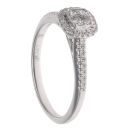 18ct White Gold 0.39ct Princess And Brilliant Cut Diamond Cluster Ring
