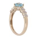 9ct Yellow Gold 0.06ct Diamond And Created Topaz Heart Ring