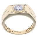 14ct Yellow Gold Cubic Zirconia Signet Ring