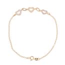 14ct Yellow Gold Cubic Zirconia Hearts Belcher Bracelet 7.5"