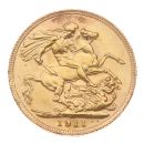 1911 George V Large Head UK Full Sovereign Coin