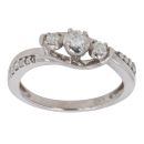 9ct White Gold 0.25ct Brilliant Cut Diamond Trilogy Ring