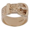 9ct Yellow Gold Patterned Buckle Ring