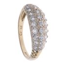 9ct Yellow Gold Cubic Zirconia Three Row Ring