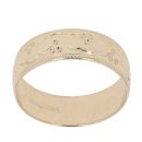 9ct Yellow Gold Patterned Wedding Band 6.5mm