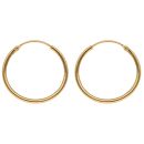 22ct Yellow Gold Plain Hoop Earrings