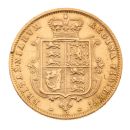 1874 Victoria Young Head UK Half Sovereign Coin