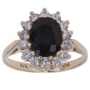 9ct Yellow Gold Cubic Zirconia and Sapphire Cluster Ring