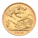 1914 George V Large Head UK Half Sovereign Coin