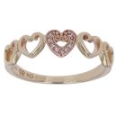 9ct Yellow and Rose Gold White Topaz Affinity Hearts Clogau Ring