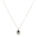 9ct Yellow Gold 0.05ct Diamond and Sapphire Pendant and Chain 20"