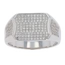 Silver Cubic Zirconia Pave Signet Ring by Icesia